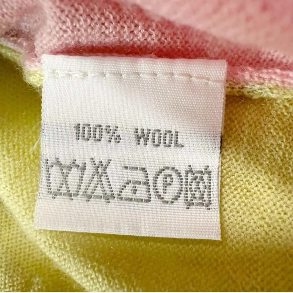 VTG Y2K 90s Women Pastel 100% Wool Argyle Button Down Cardigan Sweater Preppy - Picture 2 of 6